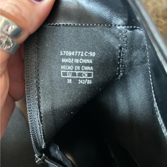 Mango black square toe ankle boots size 7.5 - Picture 9 of 9